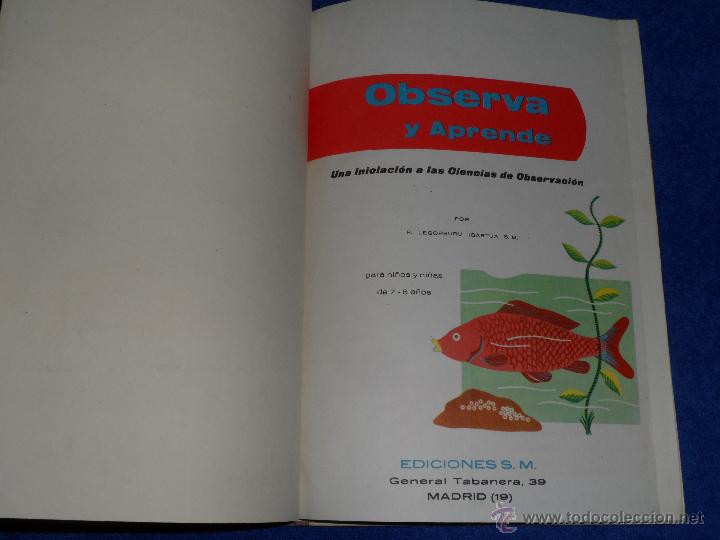 Libros de segunda mano: Observa y aprende - SM (1963) - Foto 5