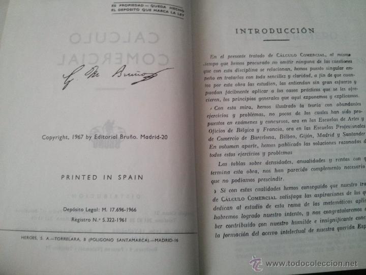 Libros de segunda mano: C&aacute;lculo Comercial . Ediciones Bru&ntilde;o. 1967 - Foto 2