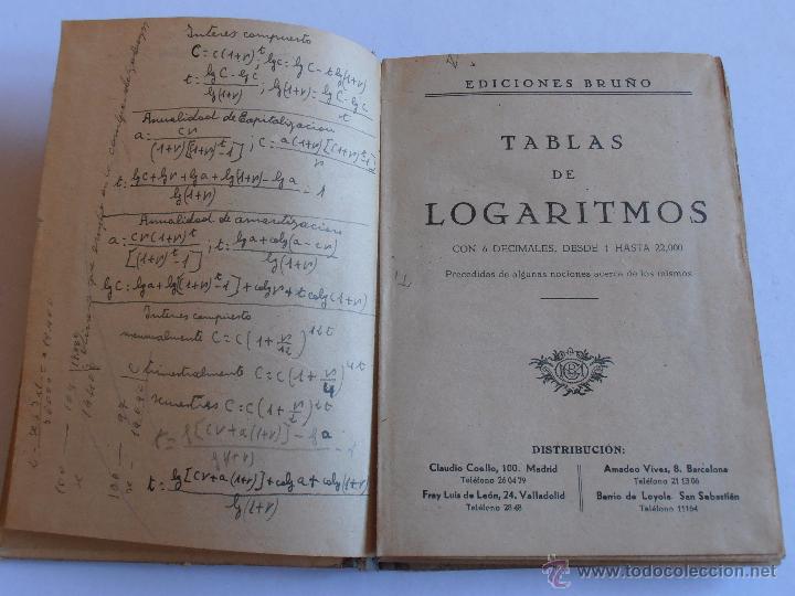 Libros de segunda mano: LIBRO TABLAS DE LOGARITMOS, EDICIONES BRU&Ntilde;O - Foto 3
