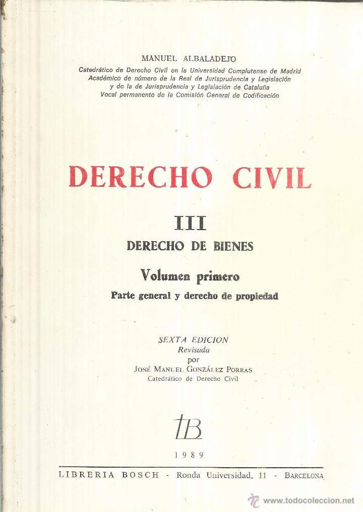 Derecho Civil Iii. Derecho De Bienes. Manuel Al - Comprar Libros De ...