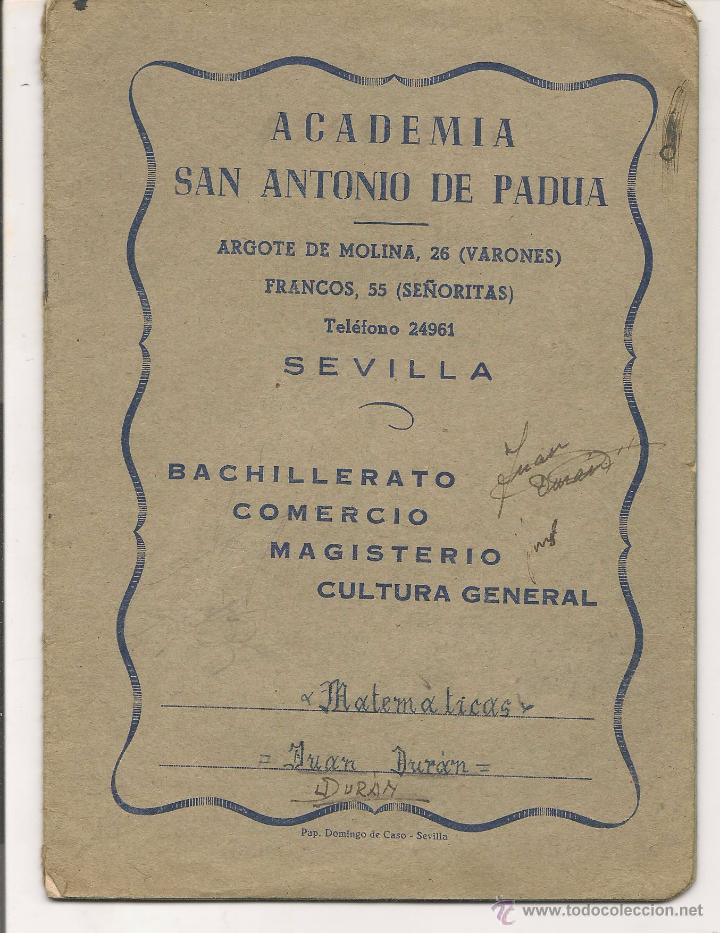 Libros de segunda mano: ACADEMIA SAN ANTONIO DE PADUA. CUADERNO DE ESCRITURA USADO. 1953. (z/22)