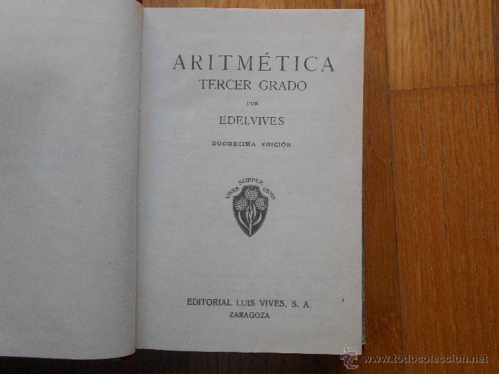 Libros de segunda mano: ARITMETICA, Tercer Grado, Edelvives - Foto 2