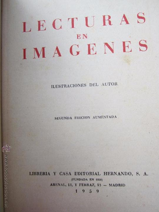 Libros de segunda mano: libro escolar , lecturas en imagenes , manuel trillo torija 1959 - Foto 2