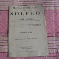 Libros de segunda mano: TEORIA COMPLETA DEL SOLFEO - POR D. JOSE PINILLA - PRIMER AÑO. Lote 54896518