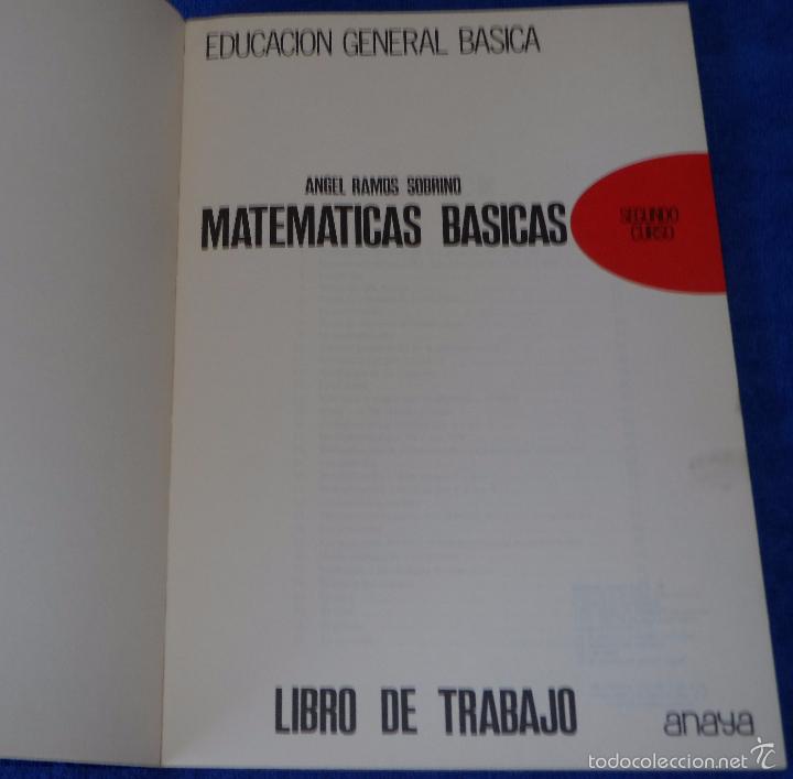 Libros de segunda mano: Libro de Trabajo - Matem&aacute;ticas B&aacute;sicas 2&ordm; - ANAYA (1971) - Foto 2