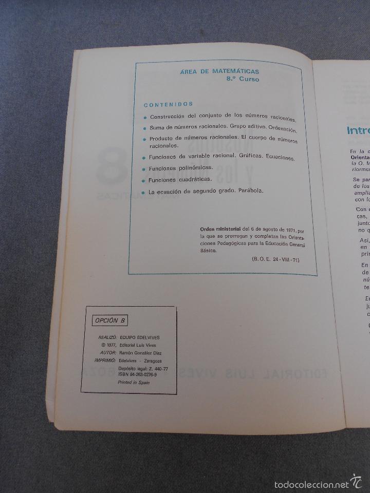 Libros de segunda mano: NOSOTROS Y LOS NUMEROS. MATEMATICAS 8 - Foto 4