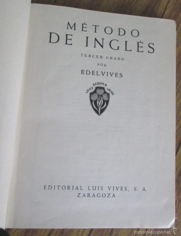 Libros de segunda mano: M&Eacute;TODO DE INGLES - Tercer grado - Edit. Vives 1949 - Foto 4