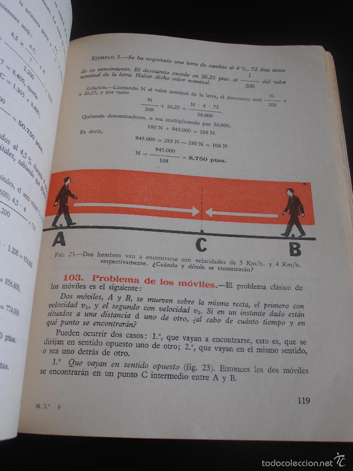 Libros de segunda mano: ANTIGUO LIBRO DE TEXTO MATEMATICAS 3&ordm; EDITORIAL S.M 1959 - Foto 4