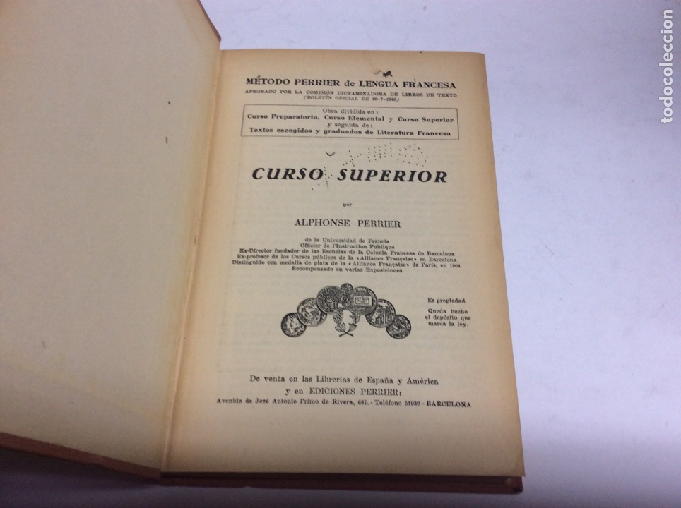 Libros de segunda mano: LENGUA FRANCESA CURSO SUPERIOR / A.Perrier - Foto 2