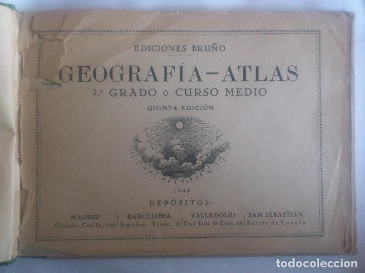 Libros de segunda mano: GEOGRAFIA ATLAS - SEGUNDO GRADO, EDICIONES BRU&Ntilde;O - Foto 2