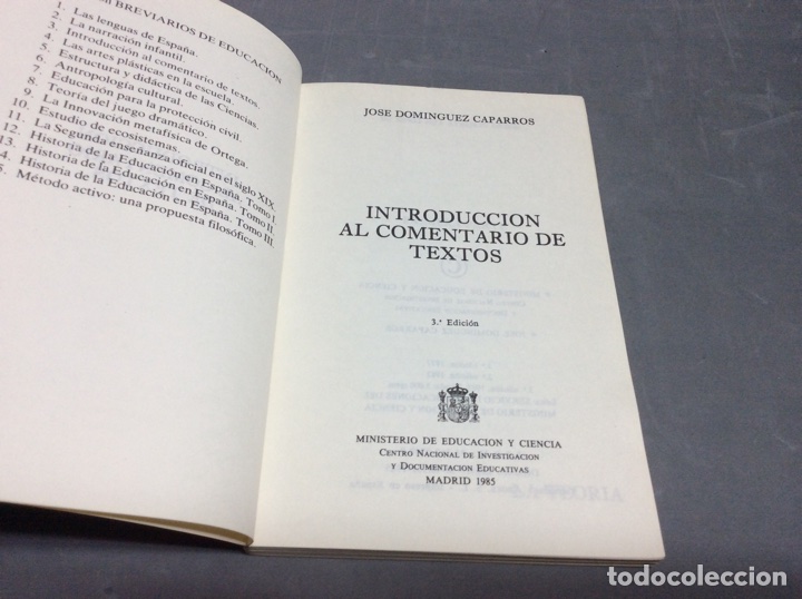 Libros de segunda mano: INTRODUCCION AL COMENTARIO DE TEXTOS - brevarios DE educacion - Foto 2