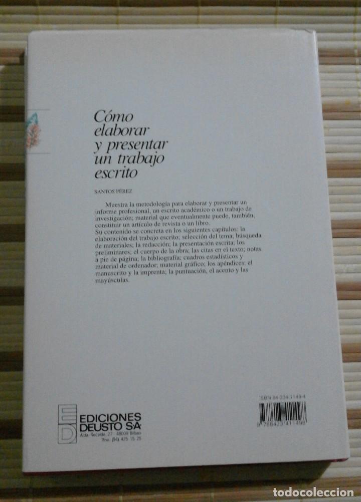 Libros de segunda mano: C&oacute;mo elaborar y presentar un trabajo escrito - Santos P&eacute;rez - Foto 2