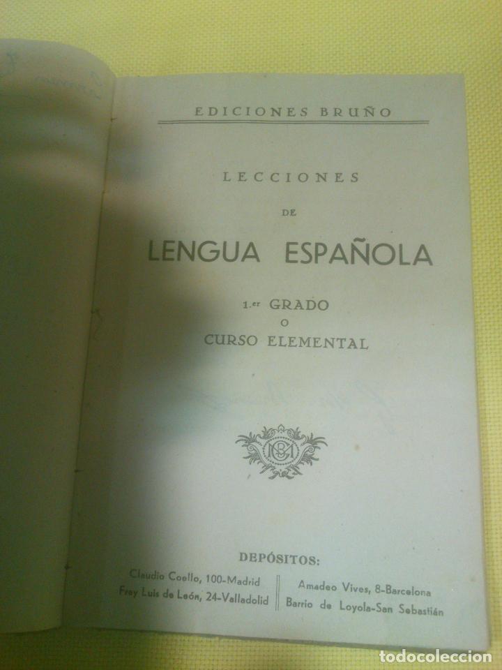 Libros de segunda mano: Lengua espa&ntilde;ola. PRIMER grado o curso ELEMENTAL. Ediciones Bru&ntilde;o - Foto 2