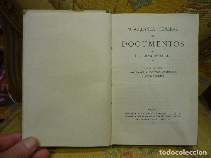 Libros de segunda mano: MISCEL&Aacute;NEA GENERAL DE DOCUMENTOS, DE ESTEBAN PALUZ&Iacute;E. - Foto 3