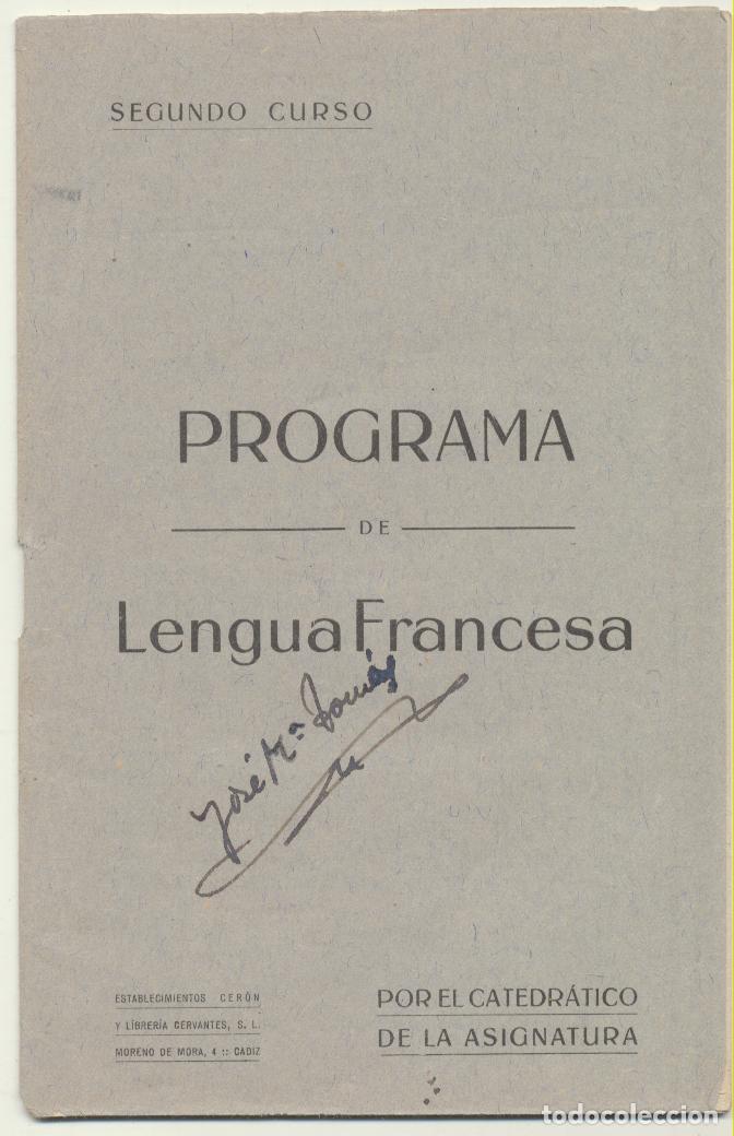 Libros de segunda mano: Programa de Lengua francesa. Segundo curso. - Foto 1
