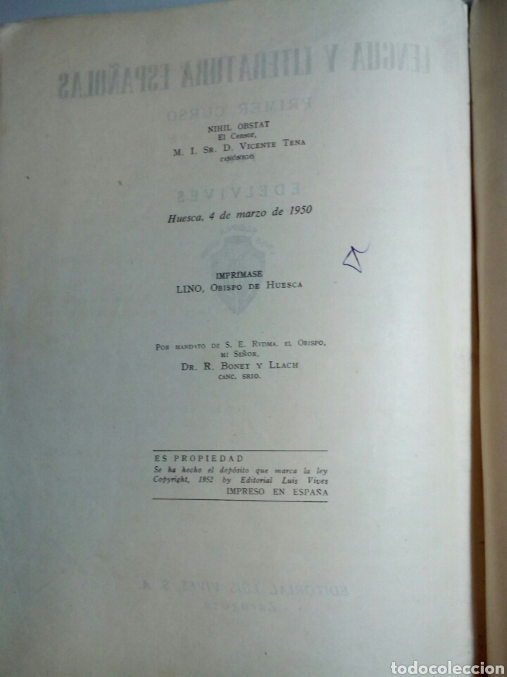 Libros de segunda mano: A&ntilde;o 1950. Libro, LENGUA Y LITERATURA ESPA&Ntilde;OLAS. - Foto 4