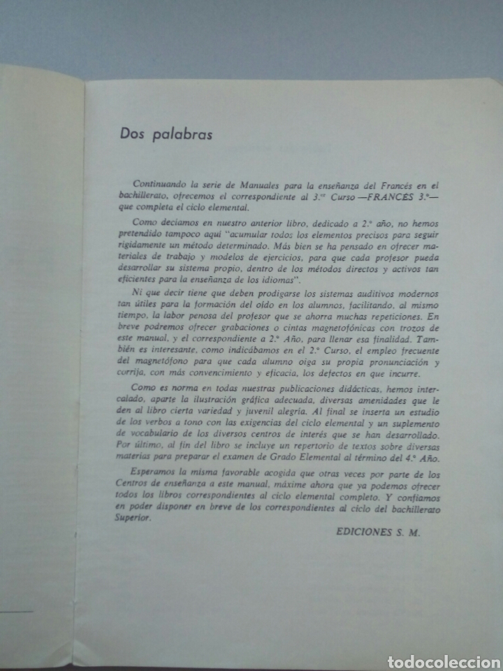 Libros de segunda mano: A&ntilde;o 1964. FRANCES 3&deg;. Ediciones S.M. - Foto 3
