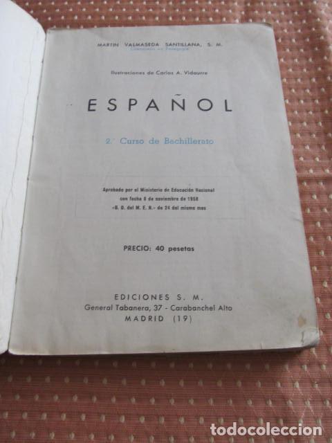Libros de segunda mano: M69 LIBRO DE TEXTO ESPA&Ntilde;OL 2&ordm; CURSO A&Ntilde;OS 60 SM - Foto 2