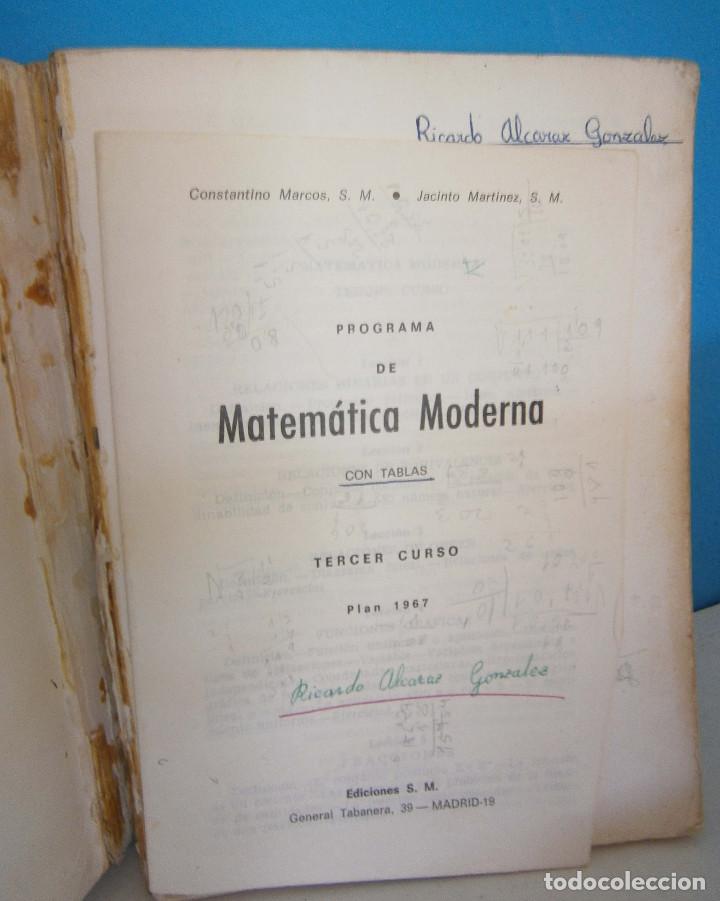 Libros de segunda mano: Matem&aacute;tica Moderna 3&ordm; ediciones s m Plan 1967 - Foto 2