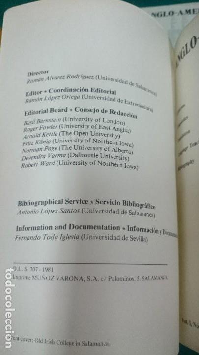 Libros de segunda mano: ANGLO-AMERICAN STUD&Iacute;ES, A&Ntilde;OS 80 - Foto 4