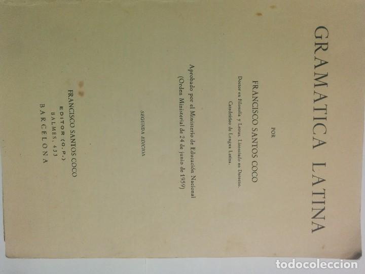 Libros de segunda mano: GRAM&Aacute;TICA LATINA  1959 FRANCISCO SANTOS COCO - Foto 2
