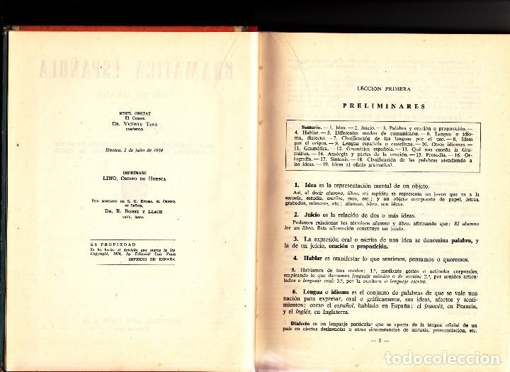 Libros de segunda mano: LIBRO: GRAMATICA ESPA&Ntilde;OLA - TERCER GRADO - 1954 - Foto 2