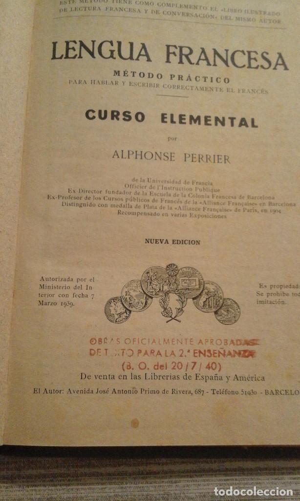 Libros de segunda mano: Lengua Francesa. Curso Elemental - A. Perrier - 1940 - Foto 4