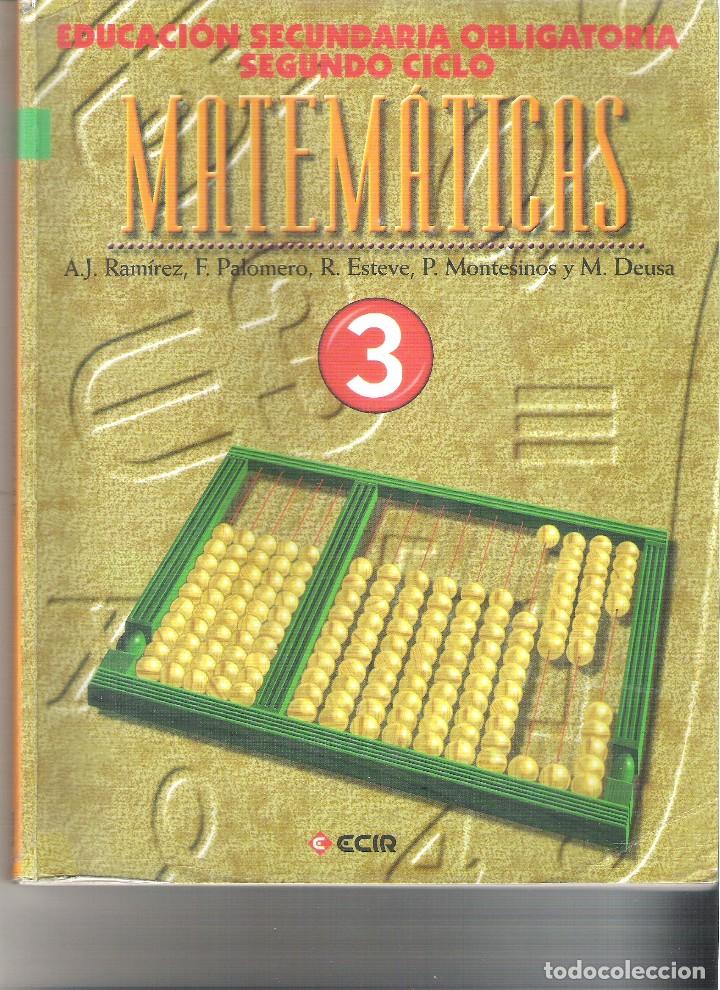 Libros de segunda mano: 1 LIBRO TEXTO A&Ntilde;O 1996 - MATEMATICAS - 3&ordm; ESO ( ECIR - Foto 1