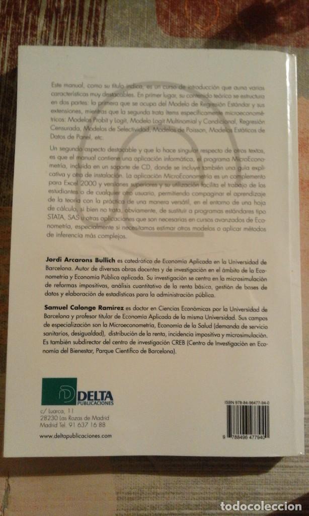 Libros de segunda mano: Microeconometr&iacute;a - J. Arcarons Bullich / Samuel Calonge Ram&iacute;rez - Falta CD - Foto 2