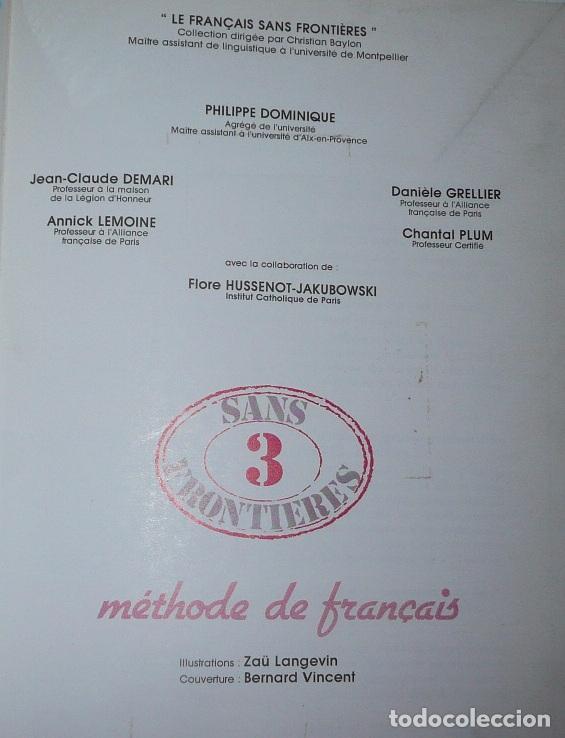 Libros de segunda mano: Sans Frontieres 3, M&eacute;thode de Fran&ccedil;ais (Cl&eacute; International, 1984) Libro de texto - Foto 2