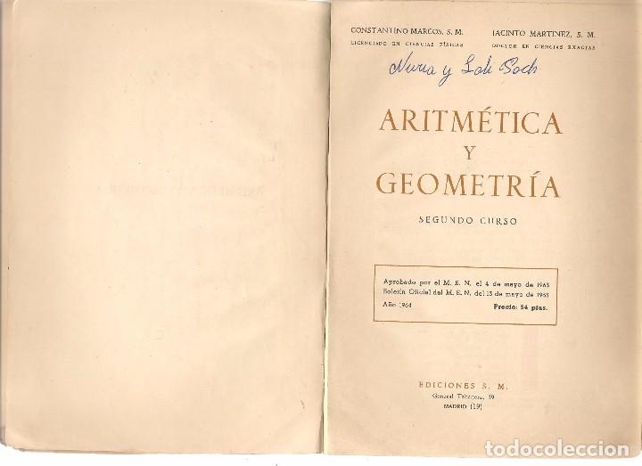 Libros de segunda mano: MATEM&Aacute;TICAS MODERNA 2&ordm;. EDICIONES S. M. 1964. (P/C13) - Foto 2