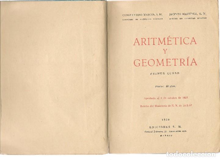 Libros de segunda mano: MATEM&Aacute;TICAS. I.  EDICIONES S.M. 1959. (P/C13) - Foto 2