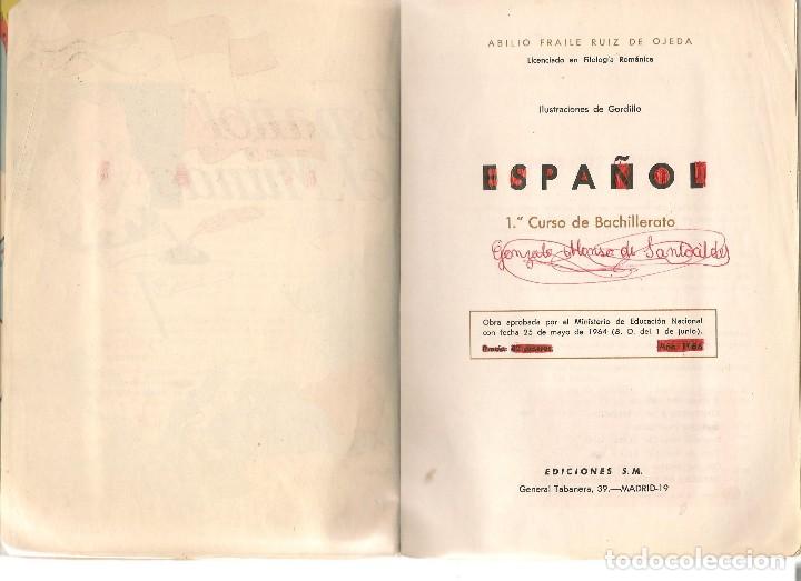 Libros de segunda mano: ESPA&Ntilde;OL. PRIMER CURSO.  EDICIONES S.M. 1963. (P/C13) - Foto 2