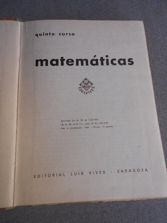 Libros de segunda mano: MATEMATICAS 5&ordm; CURSO. LUIS VIVES - Foto 3