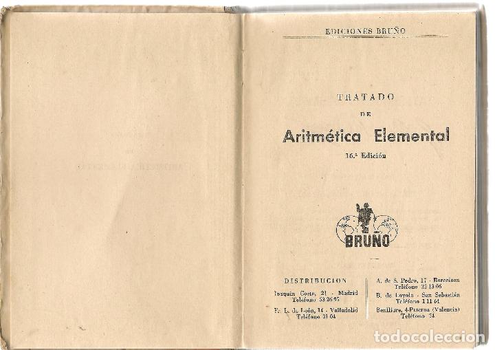 Libros de segunda mano: ARITM&Eacute;TICA. PRIMER GRADO.  EDICIONES BRU&Ntilde;O. 1960. (P/C16) - Foto 2