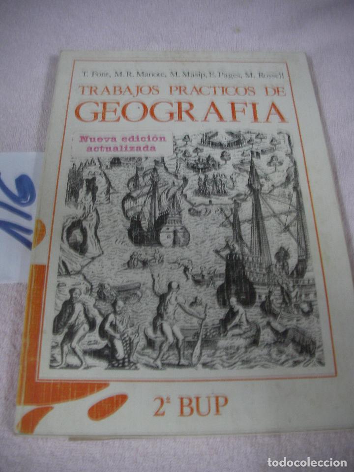 Libros de segunda mano: ANTIGUO LIBRO DE TEXTO - TRABAJOS PRACTICOS DE GEOGRAFIA 2&ordm; BUP - Foto 1