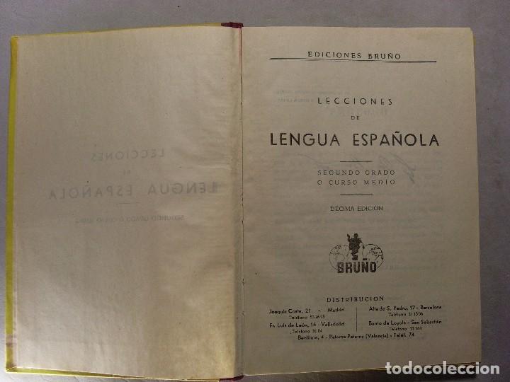 Libros de segunda mano: GRAM&Aacute;TICA ESPA&Ntilde;OLA. Segundo Grado / 1958. ediciones Bru&ntilde;o - Foto 2