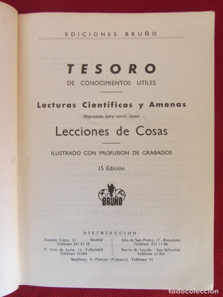 Libros de segunda mano: tesoro de conocimientos &uacute;tiles. ed. bru&ntilde;o 15&ordf;ed. 1966 - Foto 2