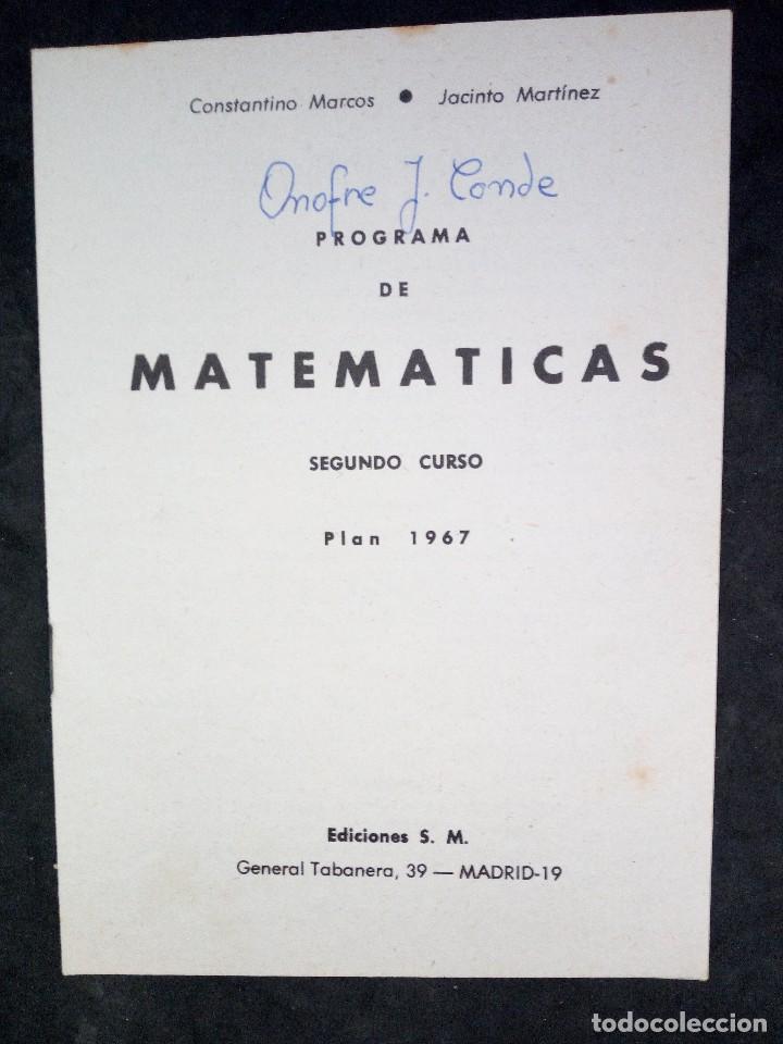 Libros de segunda mano: ANTIGUO LIBRO ESCOLAR, MATEMATICA MODERNA 2. PLAN 1967. EDIT. S.M. BIEN CONSERVADO - Foto 3