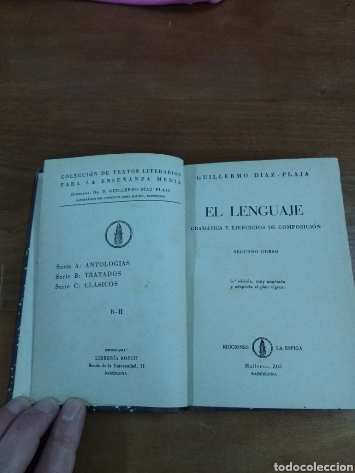 Libros de segunda mano: El lenguaje. Gram&aacute;tica y ejercicios de composici&oacute;n. 2&ordm;. Guillermo D&iacute;az-Plaja - Foto 1