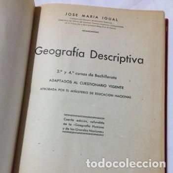 Libros de segunda mano: Geograf&iacute;a Descriptiva. Jos&eacute; Mar&iacute;a Igual - Foto 2