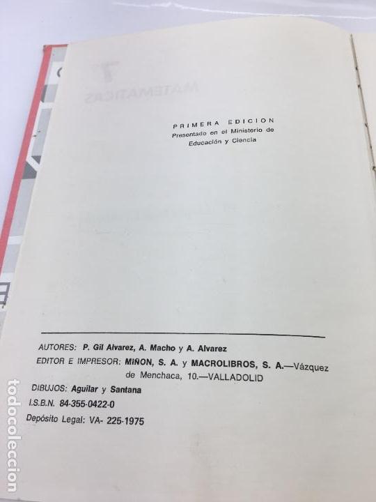 Libros de segunda mano: NUEVA MATEMATICA 7&ordm; - EDITORIAL MI&Ntilde;ON- 7&ordm; CURSO DE E.G.B. - 1975 - Foto 2