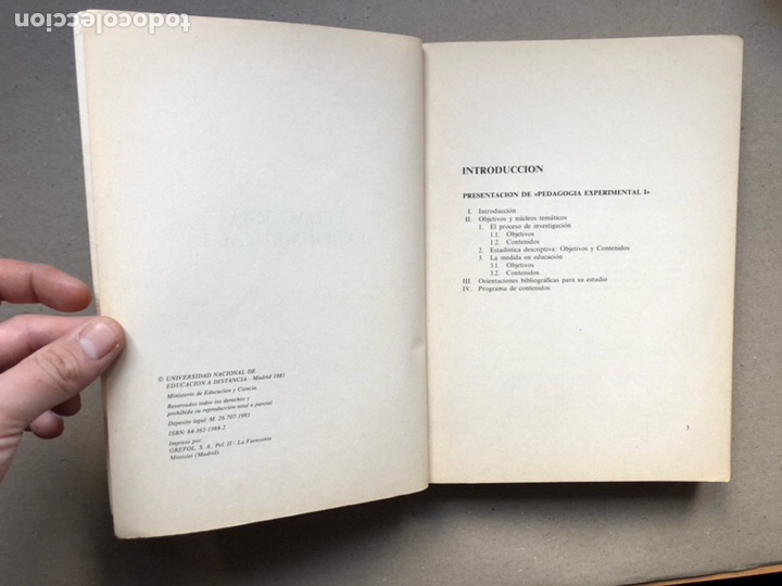 Libros de segunda mano: PEDAGOG&Iacute;A EXPERIMENTAL I (2 TOMOS). UNED 1981. - Foto 3