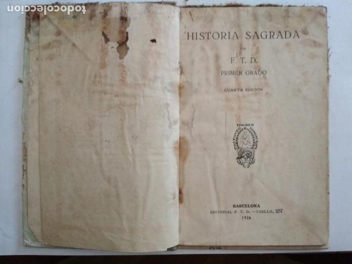 Libros de segunda mano: HISTORIA SAGRADA PRIMER GRADO, CUARTA EDICION 1926 - EDITORIAL FTD - Foto 3