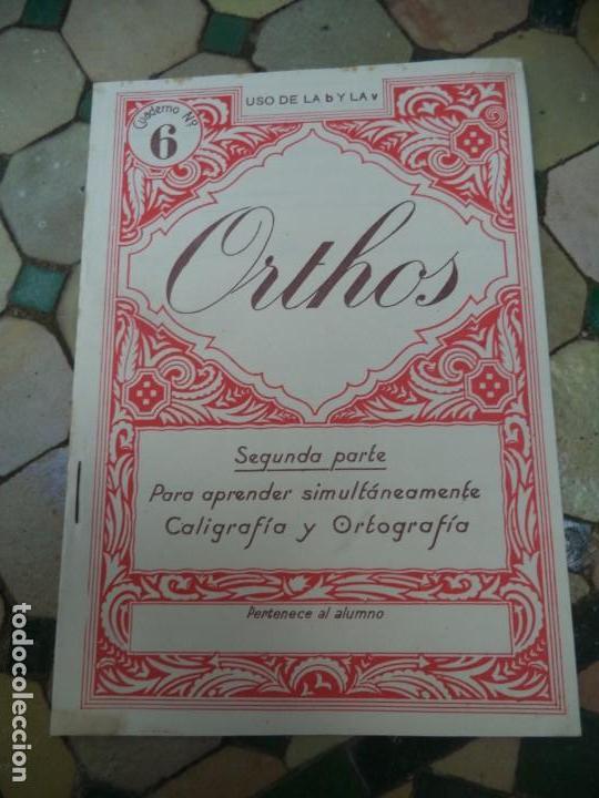 Second hand books: Antiguo cuaderno escuela de escritura Orthos Segunda parte .Cuaderno num.6 a&ntilde;o 1959