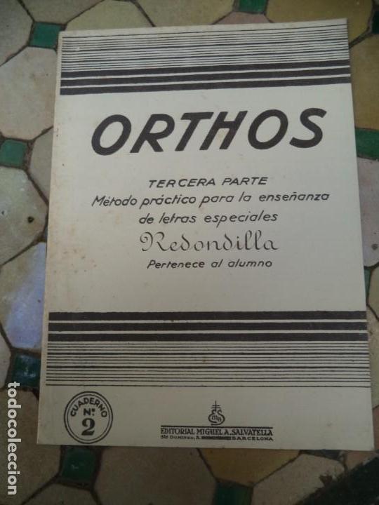 Second hand books: Antiguo cuaderno escuela de escritura Orthos tercera parte n&ordm; 1 LETRA REDONDILLA a&ntilde;o 1959