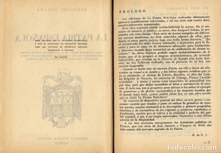 Libros de segunda mano: SOLANA, Ezequiel.  La Patria Espa&ntilde;ola. 1962. - Foto 3