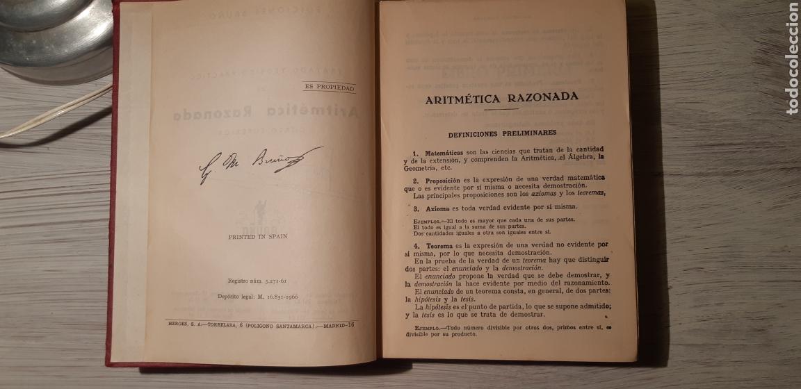 Libros de segunda mano: Libro Aritm&eacute;tica Razonada. Curso Superior. - Foto 2