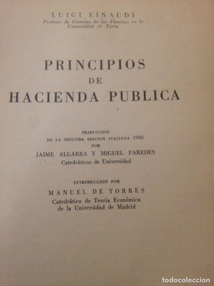 Libros de segunda mano: PRINCIPIOS DE HACIENDA PUBLICA. - Foto 2