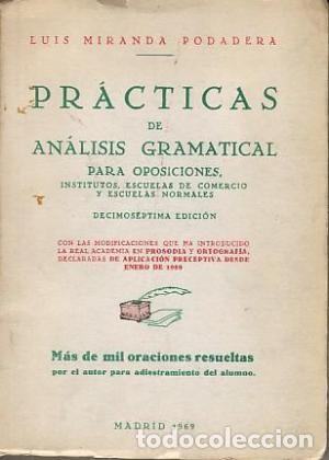 Libros de segunda mano: Pr&aacute;cticas de an&aacute;lisis gramatical para oposiciones ,institutos... Luis Miranda Podadera - Foto 1